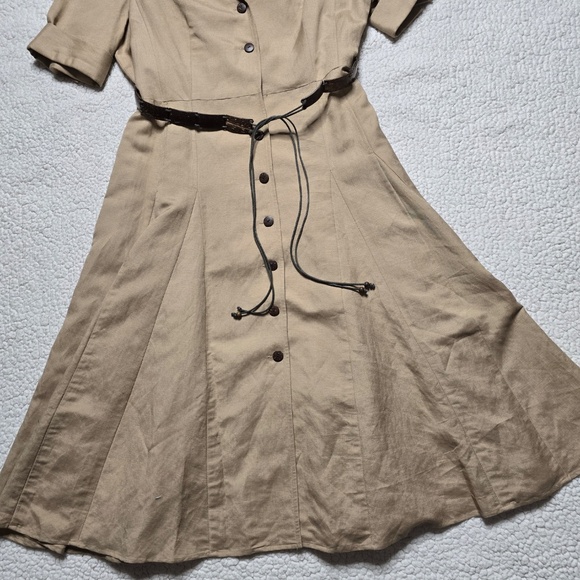 Kasper Linen Blend Short Sleeve Midi Dress Size 12 - Picture 2 of 16
